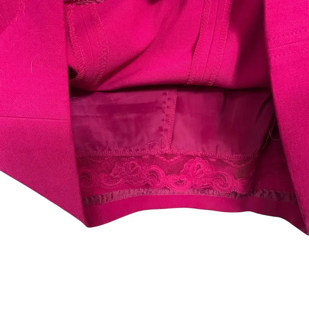 Trina Turk Corrin Double Weave Dress fuchsia shift dress quarter length sleeves